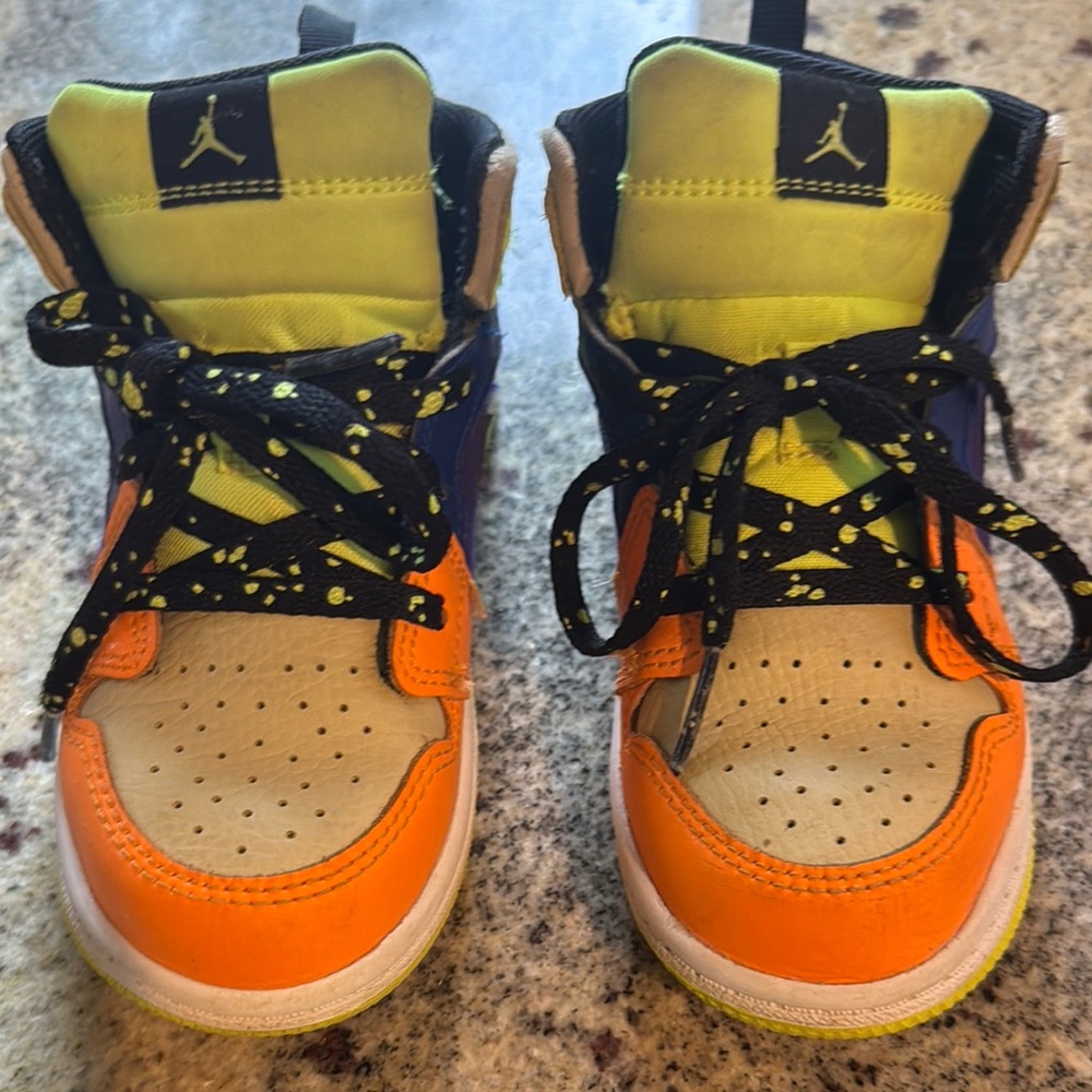 Jordan Kids' Orange and Black Sneakers
